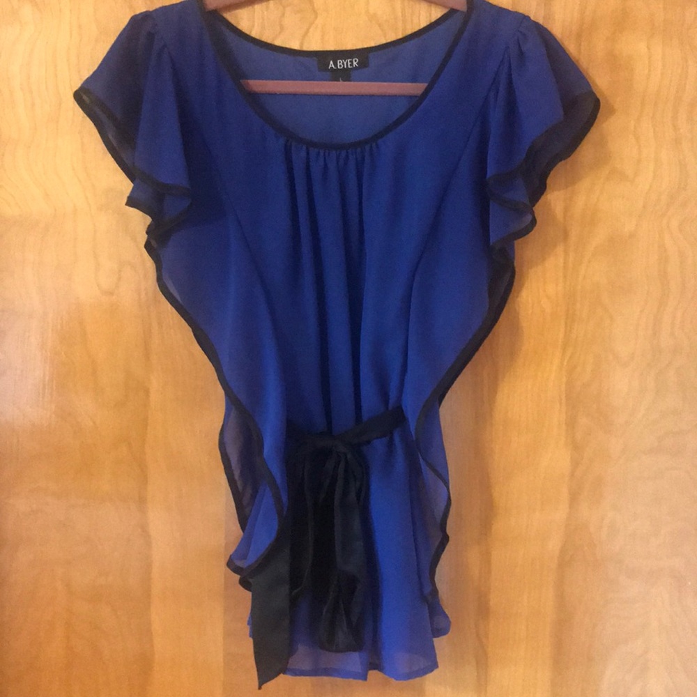 Beautiful Blue Ruffled Top